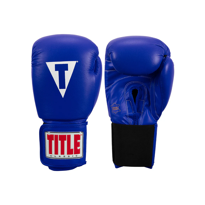 Боксерские перчатки TITLE Leather Elastic Training Gloves 2.0 Blue