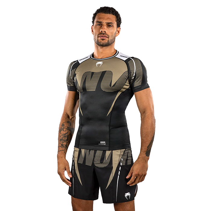 Рашгард с коротким рукавом Venum Adrenaline Black/Sand