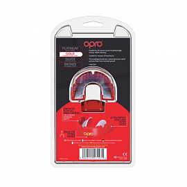 Боксерская капа Opro Gold Braces Red/Pearl 3