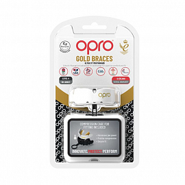 Боксерская капа Opro Gold Braces White/Gold 4