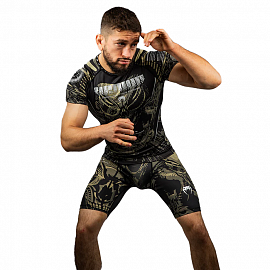 Рашгард с коротким рукавом Venum Invader Black/Sand 4