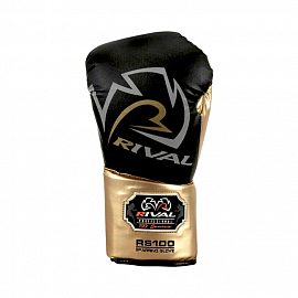 Боксерские перчатки Rival RS100 Professional Sparring Black/Gold 4