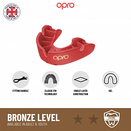 Детская боксерская капа Opro Bronze Red 2