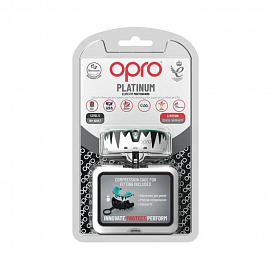 Боксерская капа Opro Platinum White/Black/Mint 1