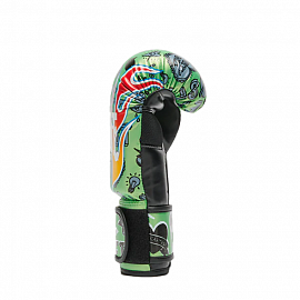 Детские боксерские перчатки Leone 1947 Flames GN407J Green 4