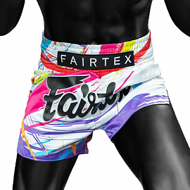 Шорты для тайского бокса Fairtex BS1933 World Music White 2