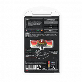 Боксерская капа Opro Platinum UFC Black/Gold/Red 3