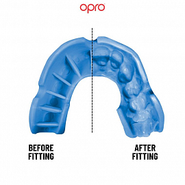 Детская боксерская капа Opro Silver Dark Blue/Blue 1