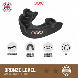 Детская боксерская капа Opro Bronze Black 3