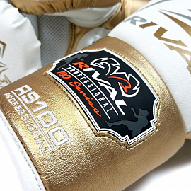 Боксерские перчатки Rival RS100 Professional Sparring White/Gold 3