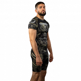 Рашгард с коротким рукавом Venum Invader Black/Sand 1