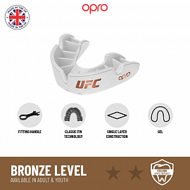 Боксерская капа Opro Bronze UFC White 2