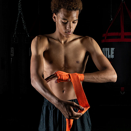 Боксерские бинты TITLE Semi Elastic Mexican Style 180" Orange 2