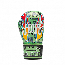 Детские боксерские перчатки Leone 1947 Flames GN407J Green 1