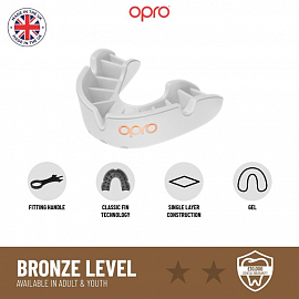 Детская боксерская капа Opro Bronze White 2
